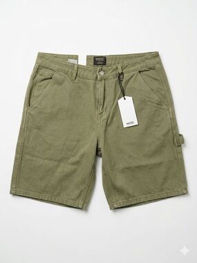 WESC Olive Green Cargo Shorts- 30